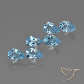 Pedras preciosas de Topázio Céu azul natural de 2.92 ct, Formato de pêra, VS