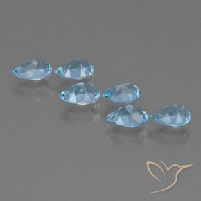 Pedras preciosas de Topázio Céu azul natural de 2.92 ct, Formato de pêra, VS
