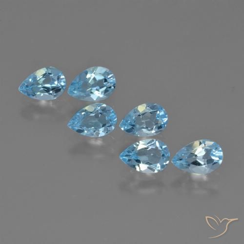 2.93ctw Natural Céu azul Topázio, Formato de pêra, VS