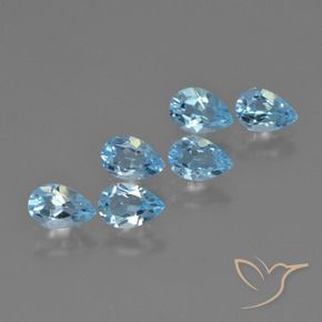 Pedras preciosas de Topázio Céu azul natural de 2.93 ct, Formato de pêra, VS