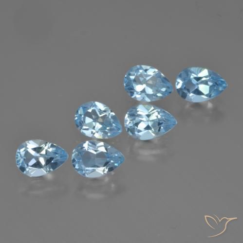 Pedras preciosas de Topázio Céu azul natural de 3.23 ct, Formato de pêra, VS