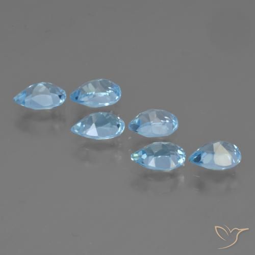 Pedras preciosas de Topázio Céu azul natural de 3.23 ct, Formato de pêra, VS