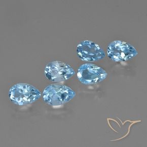 Pedras preciosas de Topázio Céu azul natural de 3.41 ct, Formato de pêra, VS