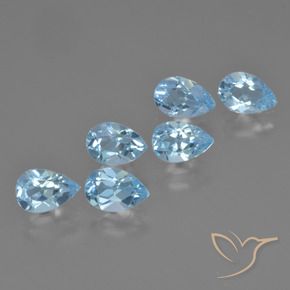 Pedras preciosas de Topázio Céu azul natural de 3.20 ct, Formato de pêra, VS
