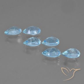 Pedras preciosas de Topázio Céu azul natural de 3.20 ct, Formato de pêra, VS
