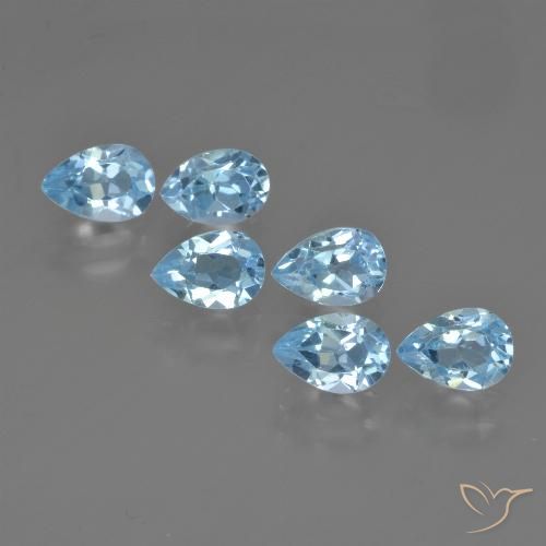 3.58ctw Natural Céu azul Topázio, Formato de pêra, VS