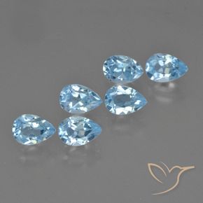 Pedras preciosas de Topázio Céu azul natural de 3.58 ct, Formato de pêra, VS