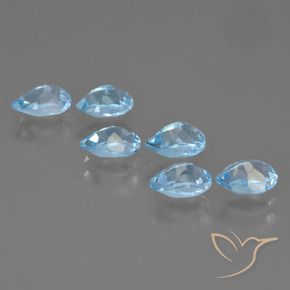 Pedras preciosas de Topázio Céu azul natural de 3.58 ct, Formato de pêra, VS