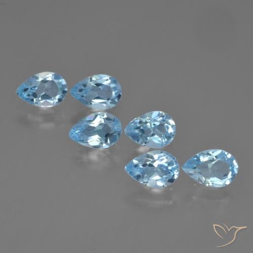 2.82ctw Natural Céu azul Topázio, Formato de pêra, VS