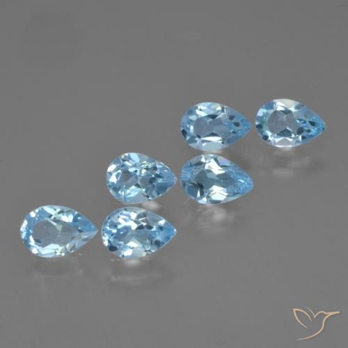 Pedras preciosas de Topázio Céu azul natural de 2.82 ct, Formato de pêra, VS