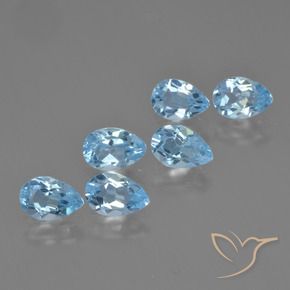 Pedras preciosas de Topázio Céu azul natural de 3.21 ct, Formato de pêra, VS