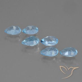 Pedras preciosas de Topázio Céu azul natural de 3.21 ct, Formato de pêra, VS