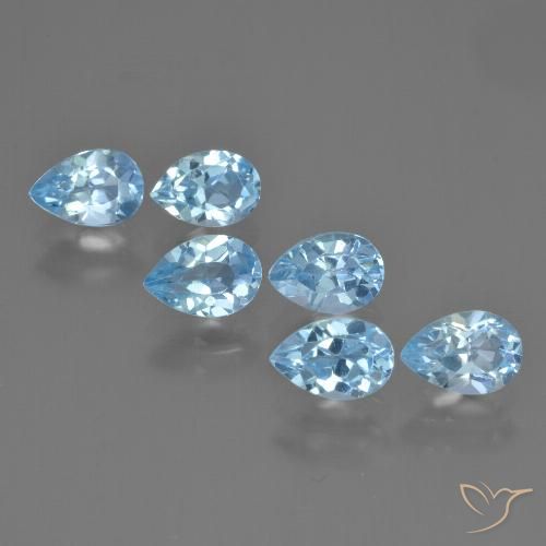 3.58ctw Natural Céu azul Topázio, Formato de pêra, VS
