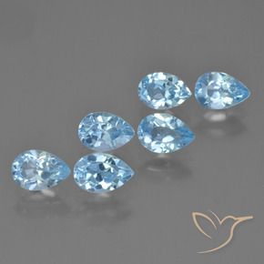 Pedras preciosas de Topázio Céu azul natural de 3.58 ct, Formato de pêra, VS