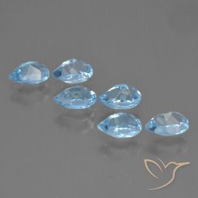 Pedras preciosas de Topázio Céu azul natural de 3.58 ct, Formato de pêra, VS