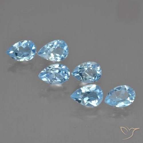 3.37ctw Natural Céu azul Topázio, Formato de pêra, VS