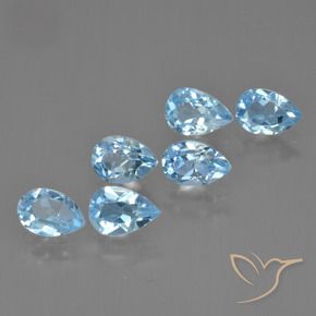 Pedras preciosas de Topázio Céu azul natural de 3.37 ct, Formato de pêra, VS