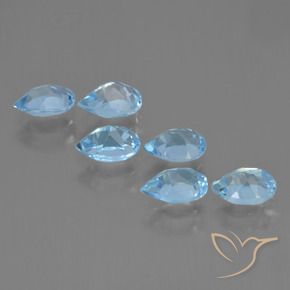 Pedras preciosas de Topázio Céu azul natural de 3.37 ct, Formato de pêra, VS
