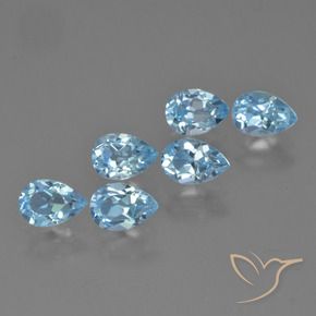 Pedras preciosas de Topázio Céu azul natural de 3.39 ct, Formato de pêra, VS