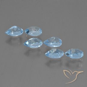 Pedras preciosas de Topázio Céu azul natural de 3.39 ct, Formato de pêra, VS
