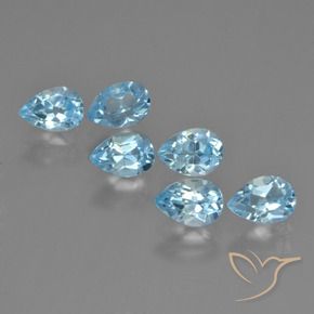 Pedras preciosas de Topázio Céu azul natural de 3.44 ct, Formato de pêra, VS