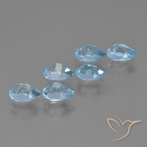 Pedras preciosas de Topázio Céu azul natural de 3.44 ct, Formato de pêra, VS