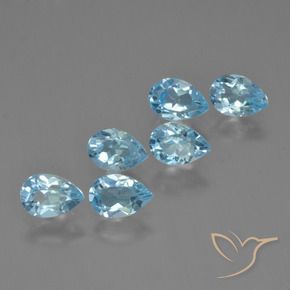 Pedras preciosas de Topázio Azul Suíço natural de 3.30 ct, Formato de pêra, VS