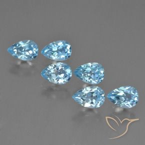Pedras preciosas de Topázio Azul Suíço natural de 3.67 ct, Formato de pêra, VS