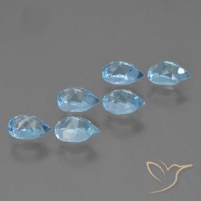 Pedras preciosas de Topázio Azul Suíço natural de 3.67 ct, Formato de pêra, VS