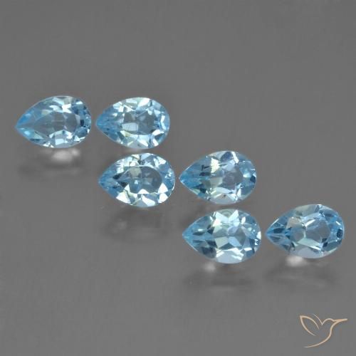 3.15ctw Natural Azul Suíço Topázio, Formato de pêra, VS
