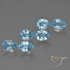 Pedras preciosas de Topázio Azul Suíço natural de 3.15 ct, Formato de pêra, VS