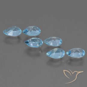 Pedras preciosas de Topázio Azul Suíço natural de 3.15 ct, Formato de pêra, VS