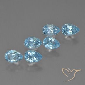 Pedras preciosas de Topázio Céu azul natural de 3.41 ct, Formato de pêra, VS
