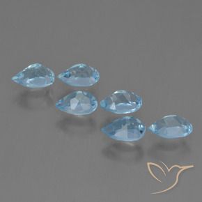 Pedras preciosas de Topázio Céu azul natural de 3.41 ct, Formato de pêra, VS