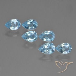 Pedras preciosas de Topázio Céu azul natural de 3.26 ct, Formato de pêra, VS