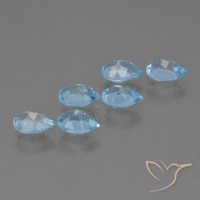 Pedras preciosas de Topázio Céu azul natural de 3.26 ct, Formato de pêra, VS