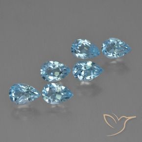 Pedras preciosas de Topázio Céu azul natural de 3.24 ct, Formato de pêra, VS