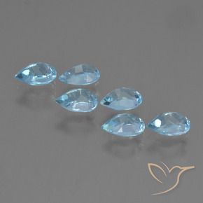 Pedras preciosas de Topázio Céu azul natural de 3.24 ct, Formato de pêra, VS