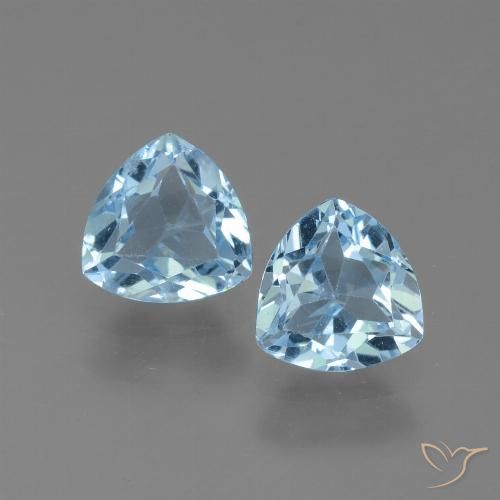 2.63ctw Natural Céu azul Topázio, Trilhão, VVS-VS