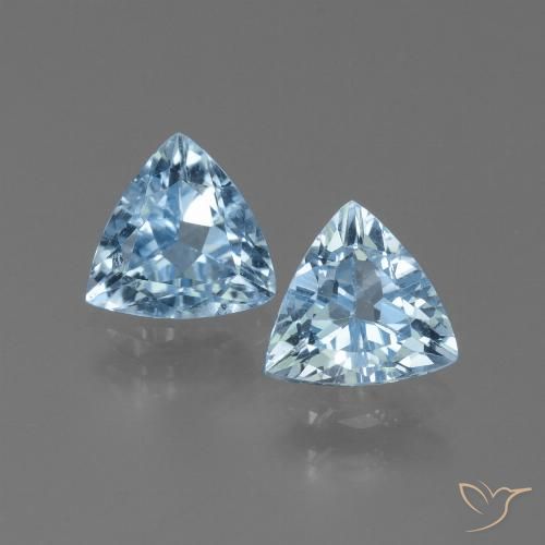 2.44ctw Natural Céu azul Topázio, Trilhão, VVS-VS