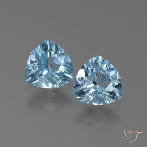 2.41ctw Natural Céu azul Topázio, Trilhão, VVS-VS