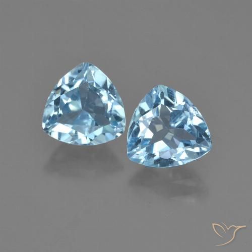 2.94ctw Natural Céu azul Topázio, Trilhão, VVS-VS