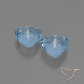 Pedras preciosas de Topázio Céu azul natural de 2.94 ct, Trilhão, VVS-VS