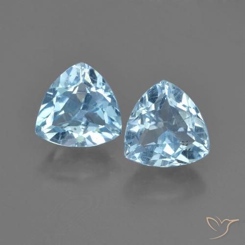 2.66ctw Natural Céu azul Topázio, Trilhão, VVS-VS