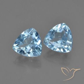 Pedras preciosas de Topázio Céu azul natural de 2.66 ct, Trilhão, VVS-VS