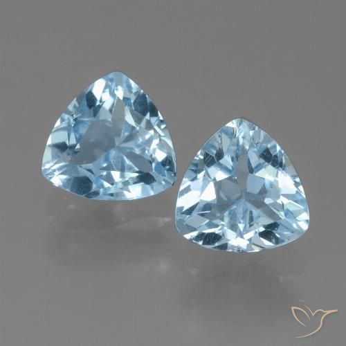 2.72ctw Natural Céu azul Topázio, Trilhão, VVS-VS