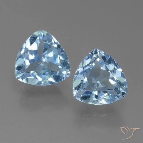 2.89ctw Natural Céu azul Topázio, Trilhão, VVS-VS
