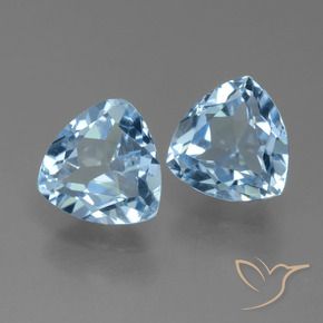 Pedras preciosas de Topázio Céu azul natural de 2.89 ct, Trilhão, VVS-VS