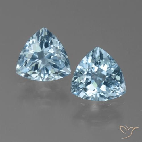 2.52ctw Natural Azul Suíço Topázio, Trilhão, VVS-VS