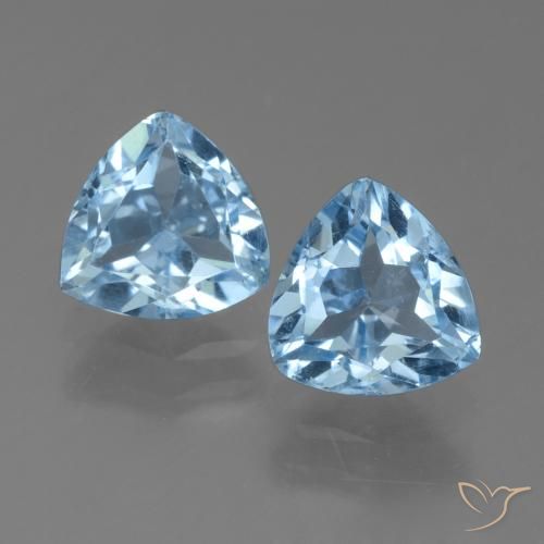 2.83ctw Natural Céu azul Topázio, Trilhão, VVS-VS